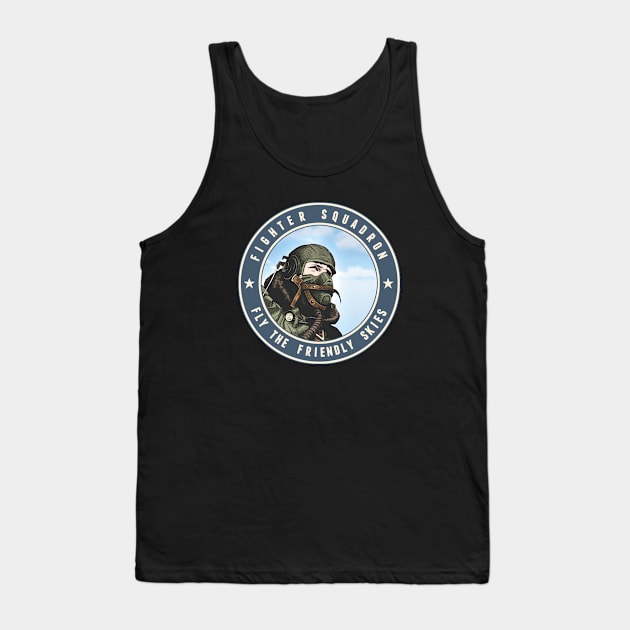 Fighter Squadron Blue Tank Top by ranxerox79